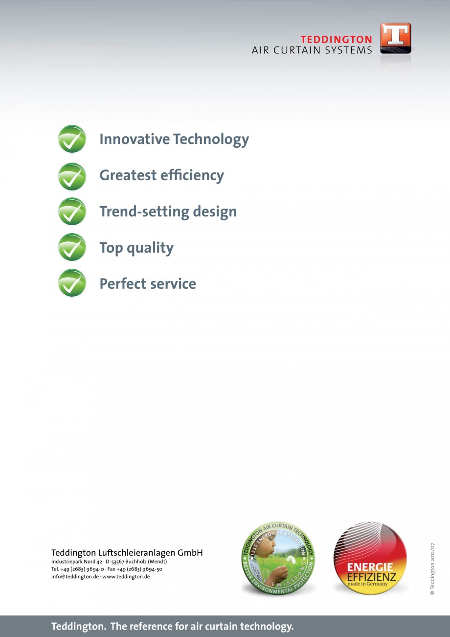 Pagina 7-Perdea de aer pentru spatii comerciale si birouri TEDDINGTON P-SERIES Fisa tehnica Engleza al heater...