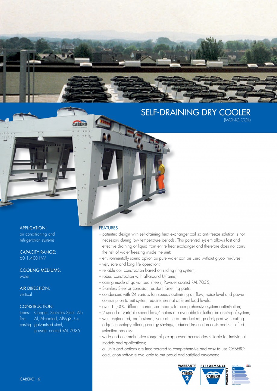 Pagina 1-Turnuri de racire cu autodrenaj CABERO Autodrenare Fisa tehnica Engleza SELF-DRAI
SELF-DRAINING DRY ...