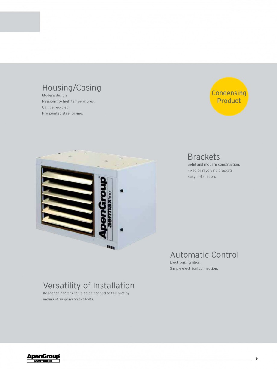 Pagina 2-Aeroterma pe gaz in condensare APEN KONDENSA Fisa tehnica Engleza 