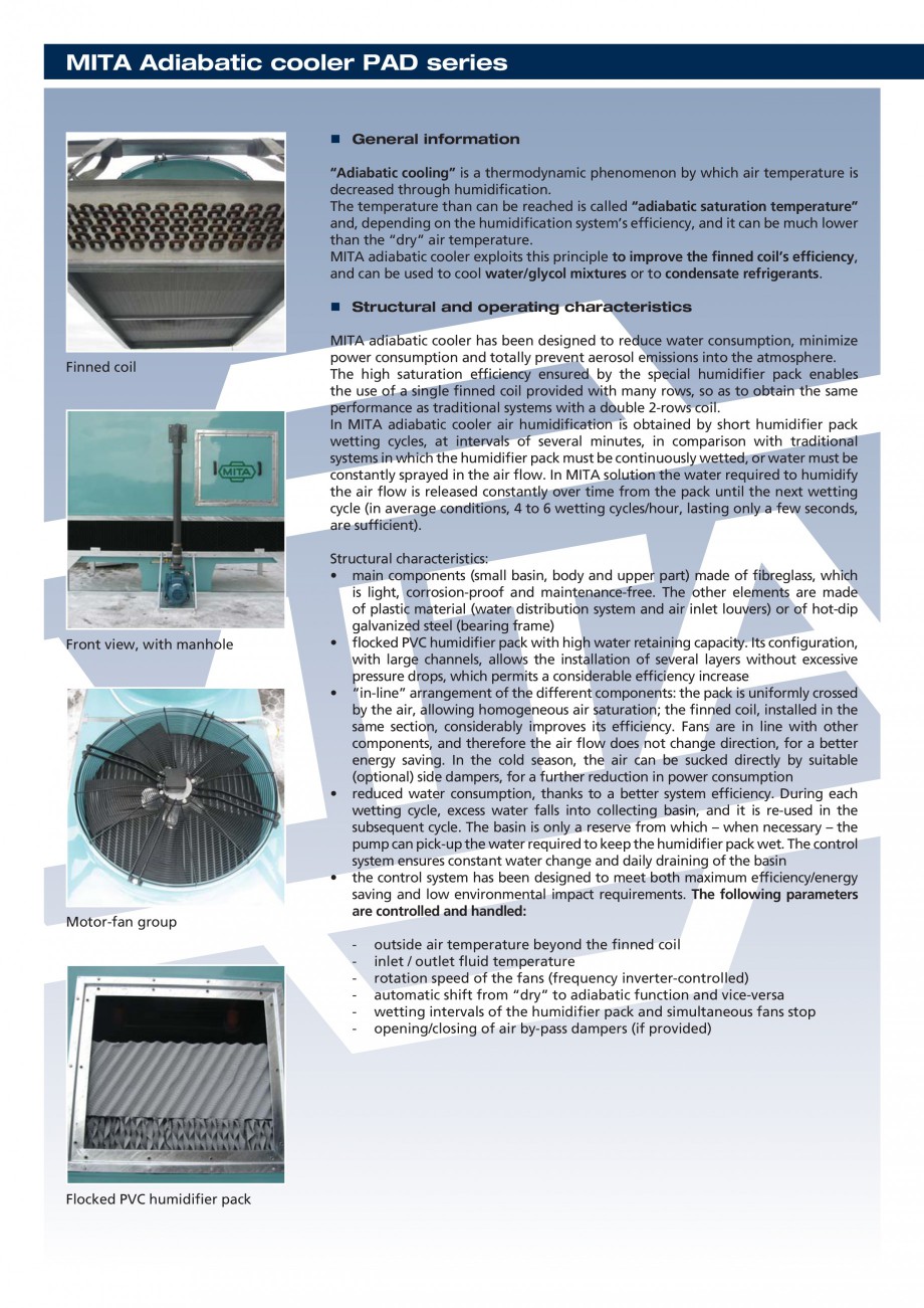 Pagina 2-Turnuri de racire adiabatice MITA PAD Fisa tehnica Engleza erformance as traditional systems with a ...