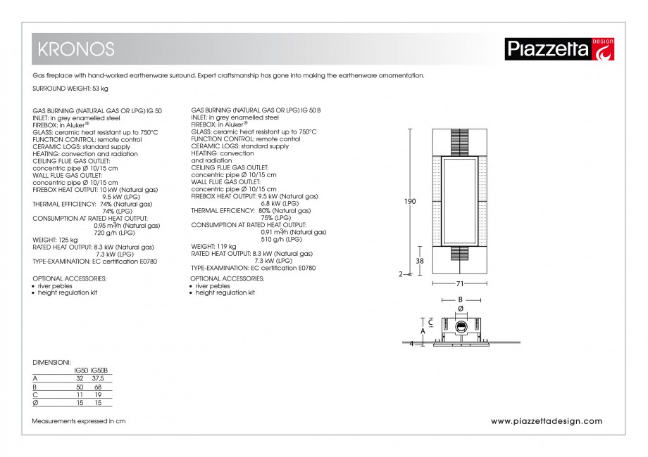 Pagina 2 - Semineu design Piazzetta Kronos Fisa tehnica Engleza 