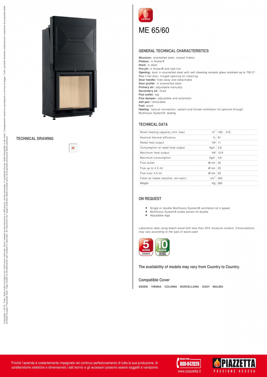 Pagina 1-Focar Piazzetta ME 65 60 Fisa tehnica Engleza ME 65/60
GENERAL TECHNICAL CHARACTERISTICS
Structure: ...