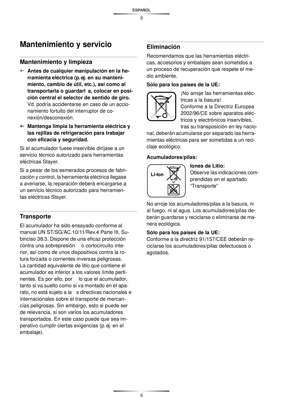 Pagina 8-Masina de gaurit cu percutie si acumulator 18 V 2.8 Ah STAYER PBL 182 PK Instructiuni montaj,...