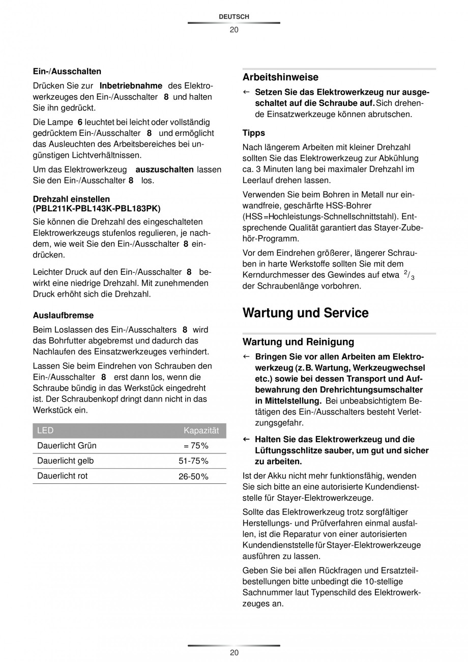 Pagina 22-Masina de gaurit si insurubat cu acumulator 12 V 1.3 Ah STAYER BHL 112 K Instructiuni montaj,...