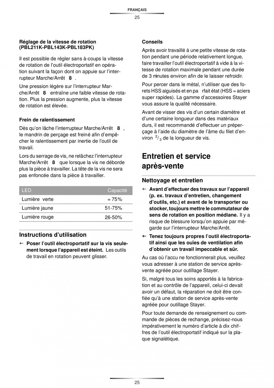 Pagina 27-Masina de gaurit si insurubat cu acumulator 12 V 1.3 Ah STAYER BHL 112 K Instructiuni montaj,...