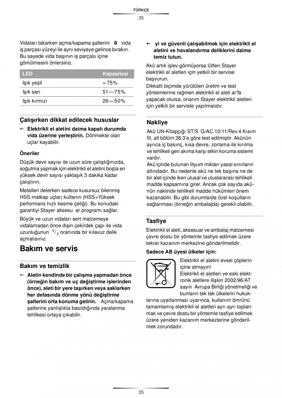 Pagina 37-Masina de gaurit si insurubat cu acumulator 12 V 1.3 Ah STAYER BHL 112 K Instructiuni montaj,...