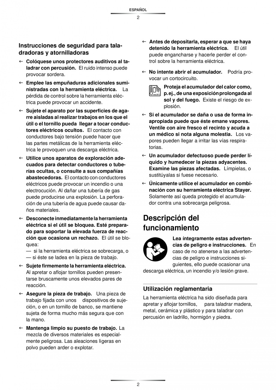 Pagina 40-Masina de gaurit si insurubat cu acumulator 12 V 1.5 Ah STAYER PBL 120 K Instructiuni montaj,...