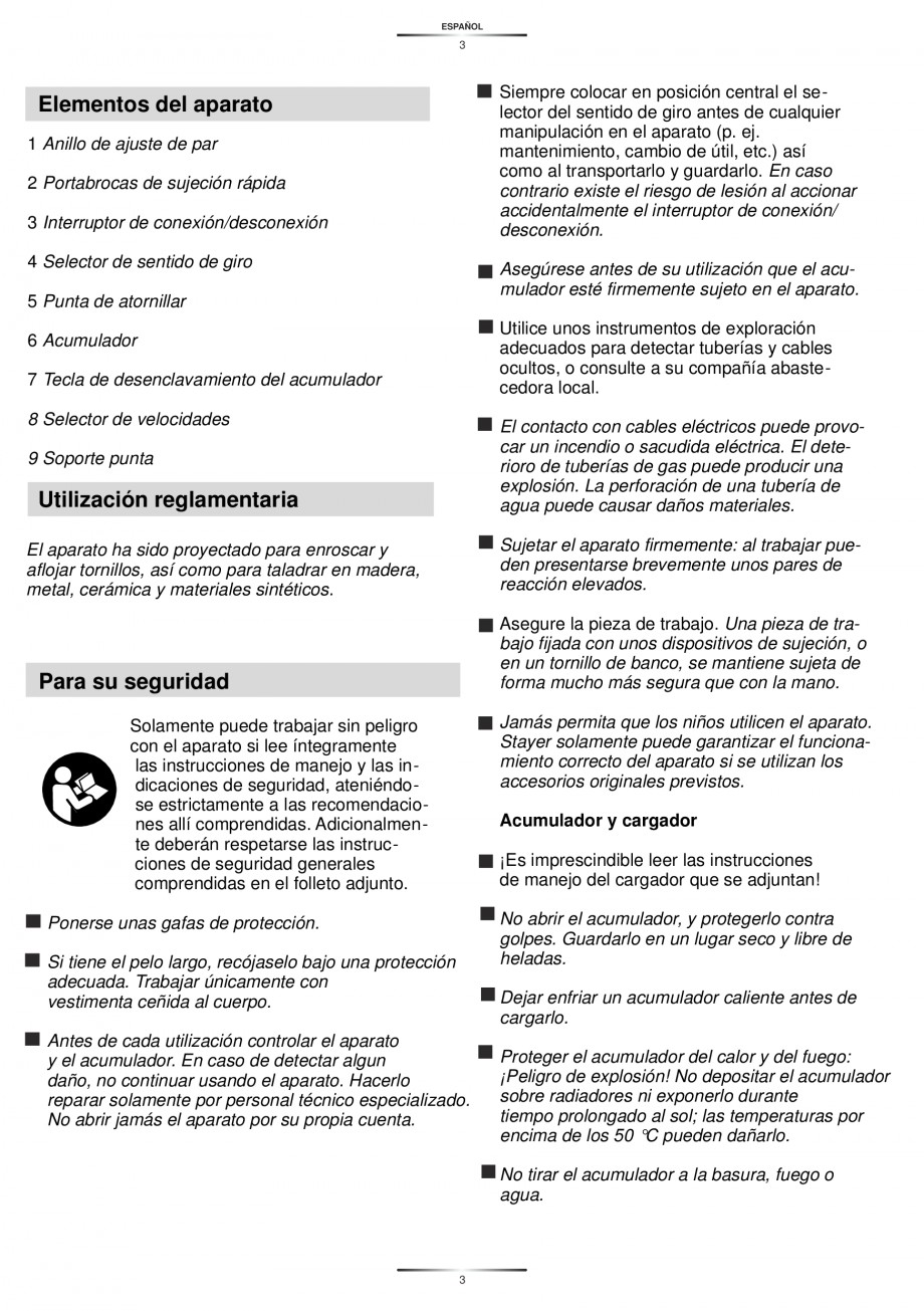Pagina 5-Masina de gaurit si insurubat cu acumulator 14.4 V 1.3 Ah STAYER BHL 14 K Instructiuni montaj,...