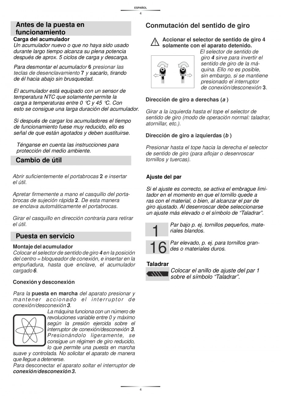 Pagina 6-Masina de gaurit si insurubat cu acumulator 14.4 V 1.3 Ah STAYER BHL 14 K Instructiuni montaj,...