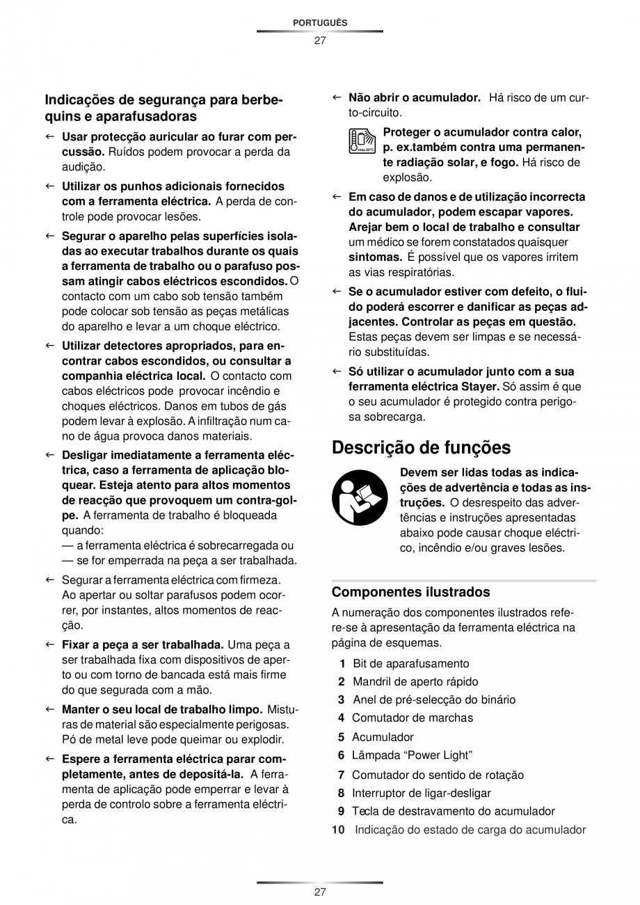 Pagina 29-Masina de gaurit si insurubat cu acumulator Li-ion 10.8V STAYER PBL 211K Instructiuni montaj,...