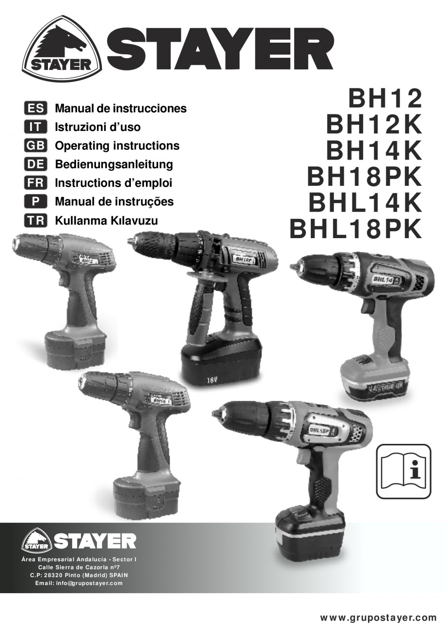 Pagina 1-Masina de gaurit si insurubat cu acumulator NiCd 12V 1.7Ah STAYER BH 12 K Instructiuni montaj,...