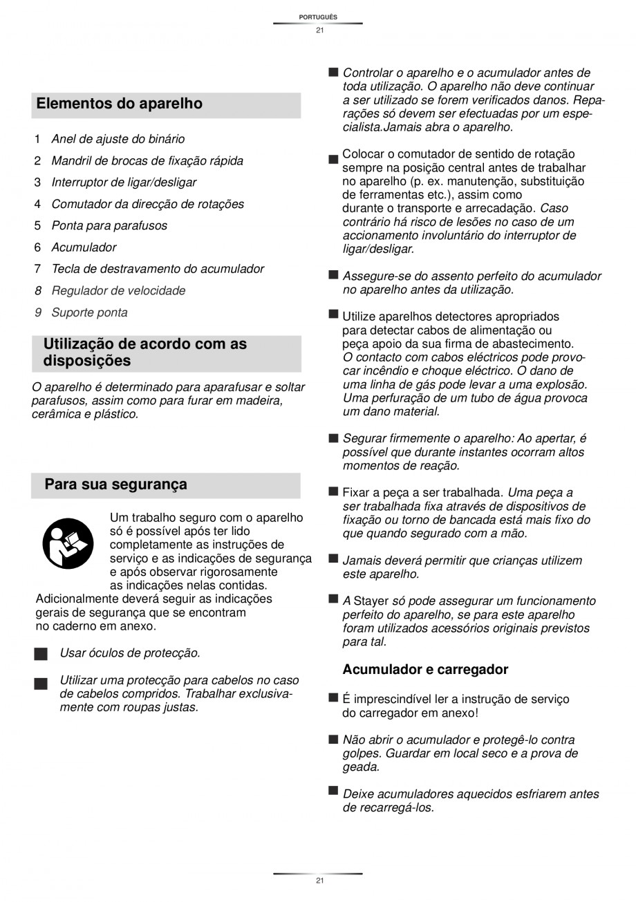 Pagina 23-Masina de gaurit si insurubat cu acumulator NiCd 12V 1.7Ah STAYER BH 12 K Instructiuni montaj,...