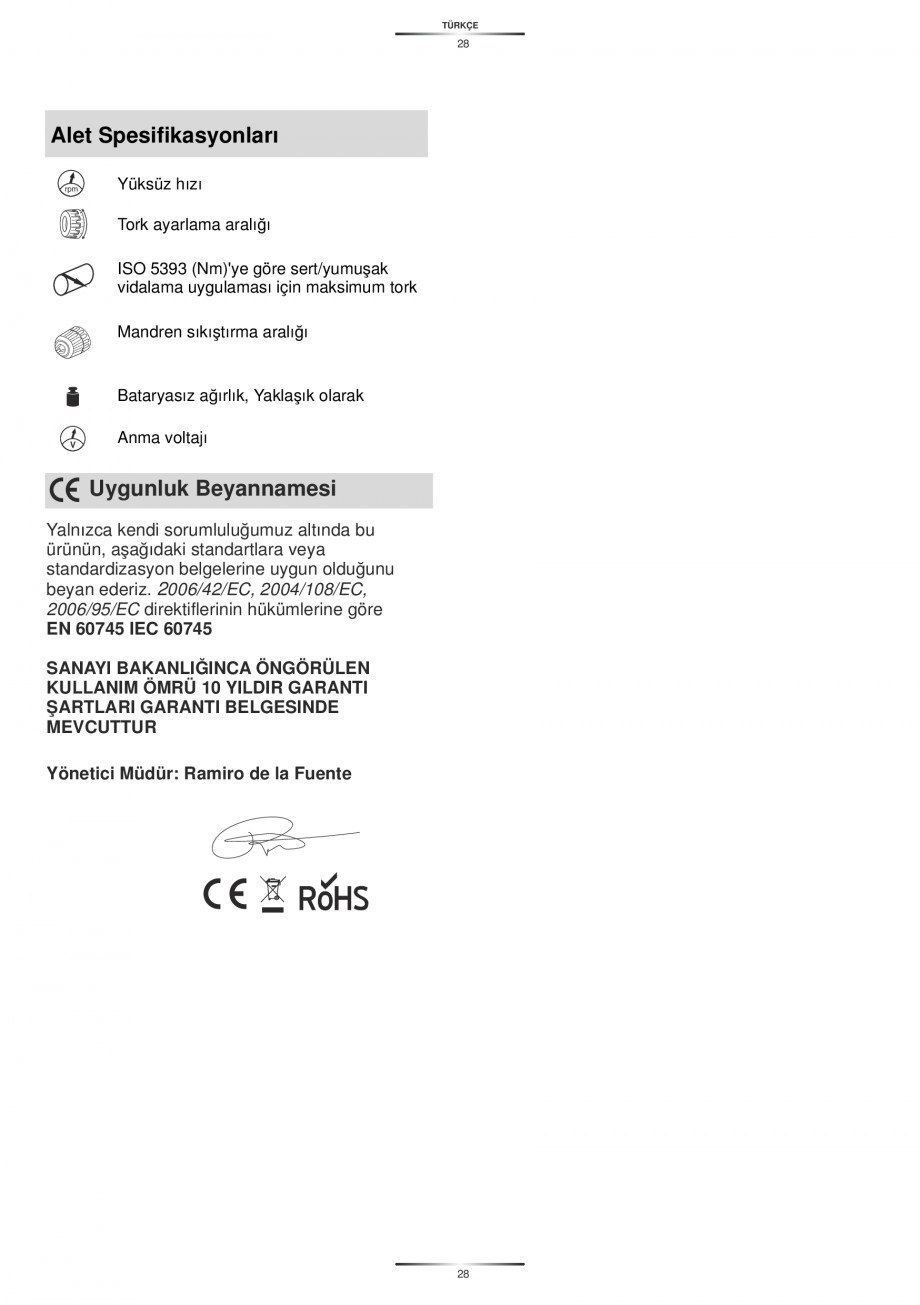 Pagina 30-Masina de gaurit si insurubat cu acumulator NiCd 12V 1.7Ah STAYER BH 12 K Instructiuni montaj,...