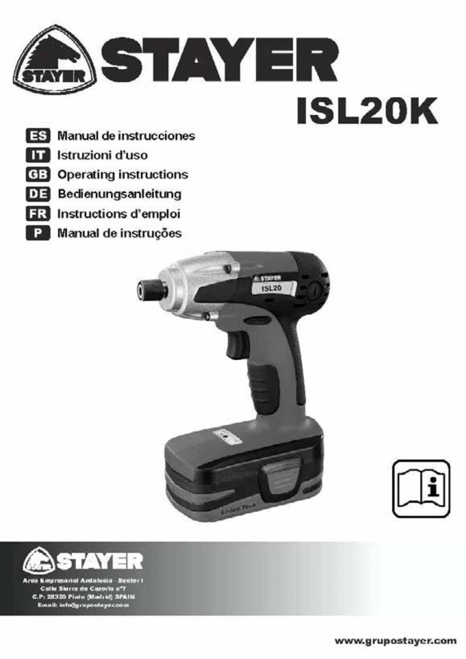 Pagina 1-Masina de gaurit si insurubat cu impact si acumulator Li-ion 20V STAYER ISL 20 K Instructiuni montaj...