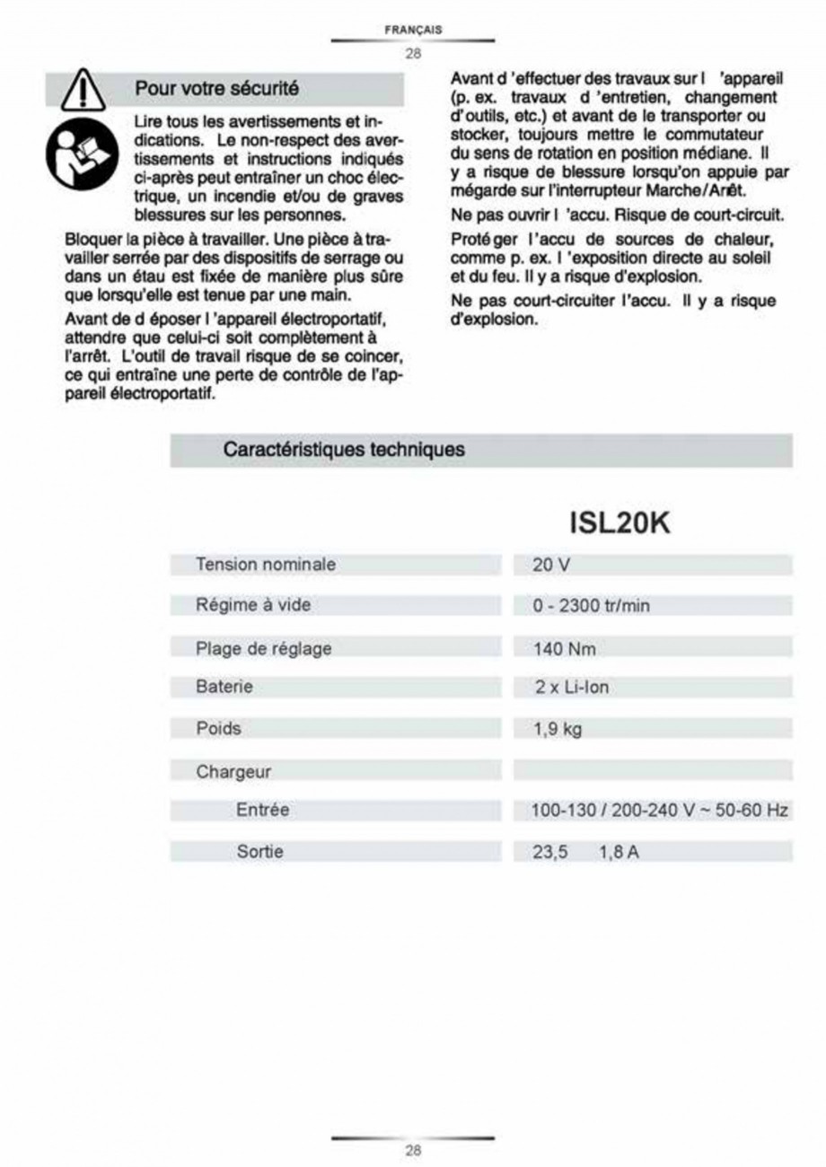 Pagina 28-Masina de gaurit si insurubat cu impact si acumulator Li-ion 20V STAYER ISL 20 K Instructiuni montaj...
