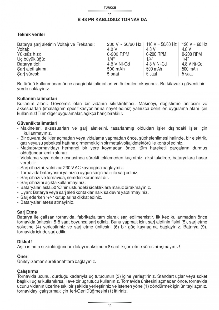 Pagina 12-Masina de insurubat cu acumulator Ni-Cd 4.8 V STAYER B48 PR KIT Instructiuni montaj, utilizare...