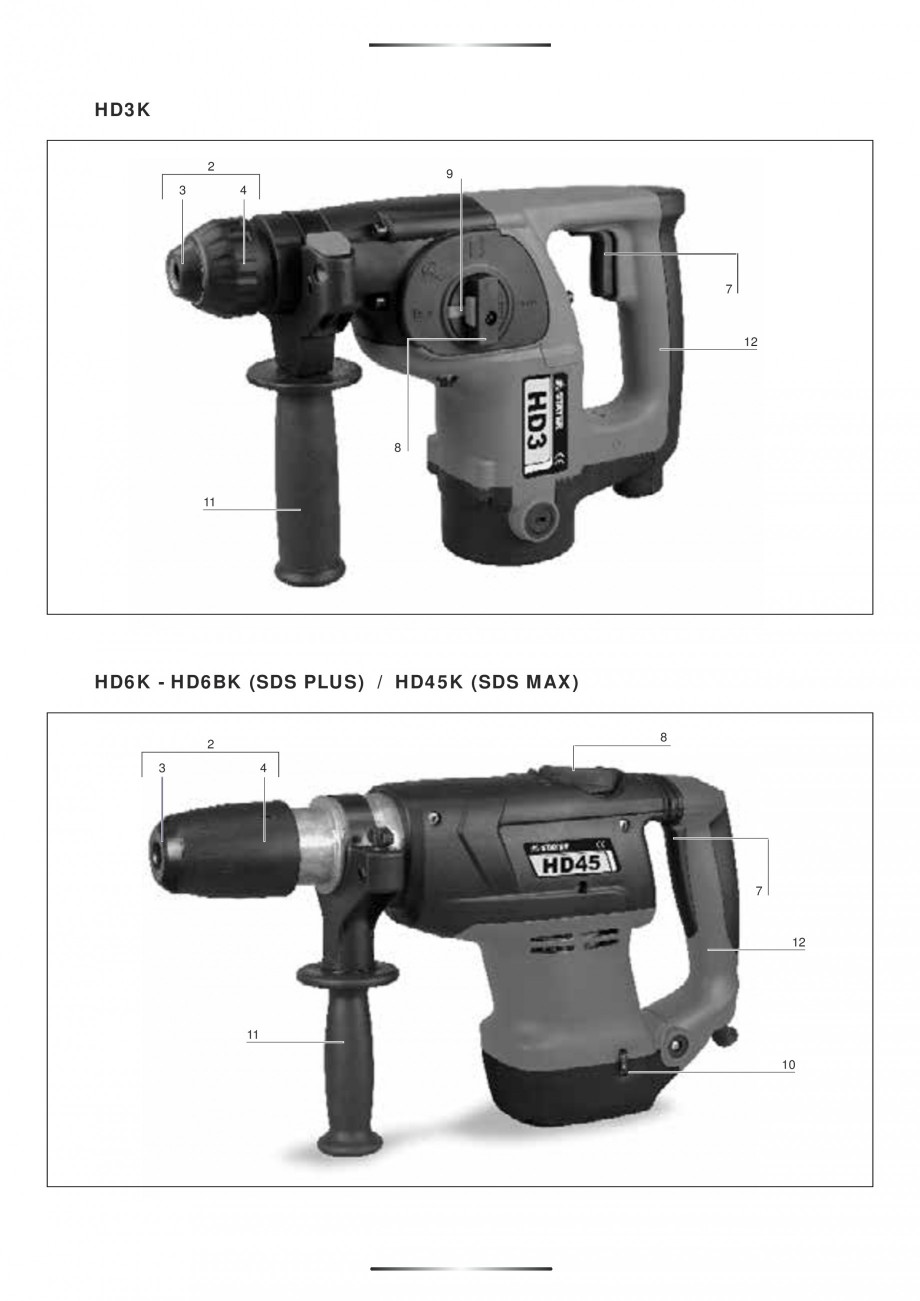 Pagina 2-Ciocan rotopercutor 810 W STAYER SDS-plus HD 27BK Instructiuni montaj, utilizare Engleza, Germana,...