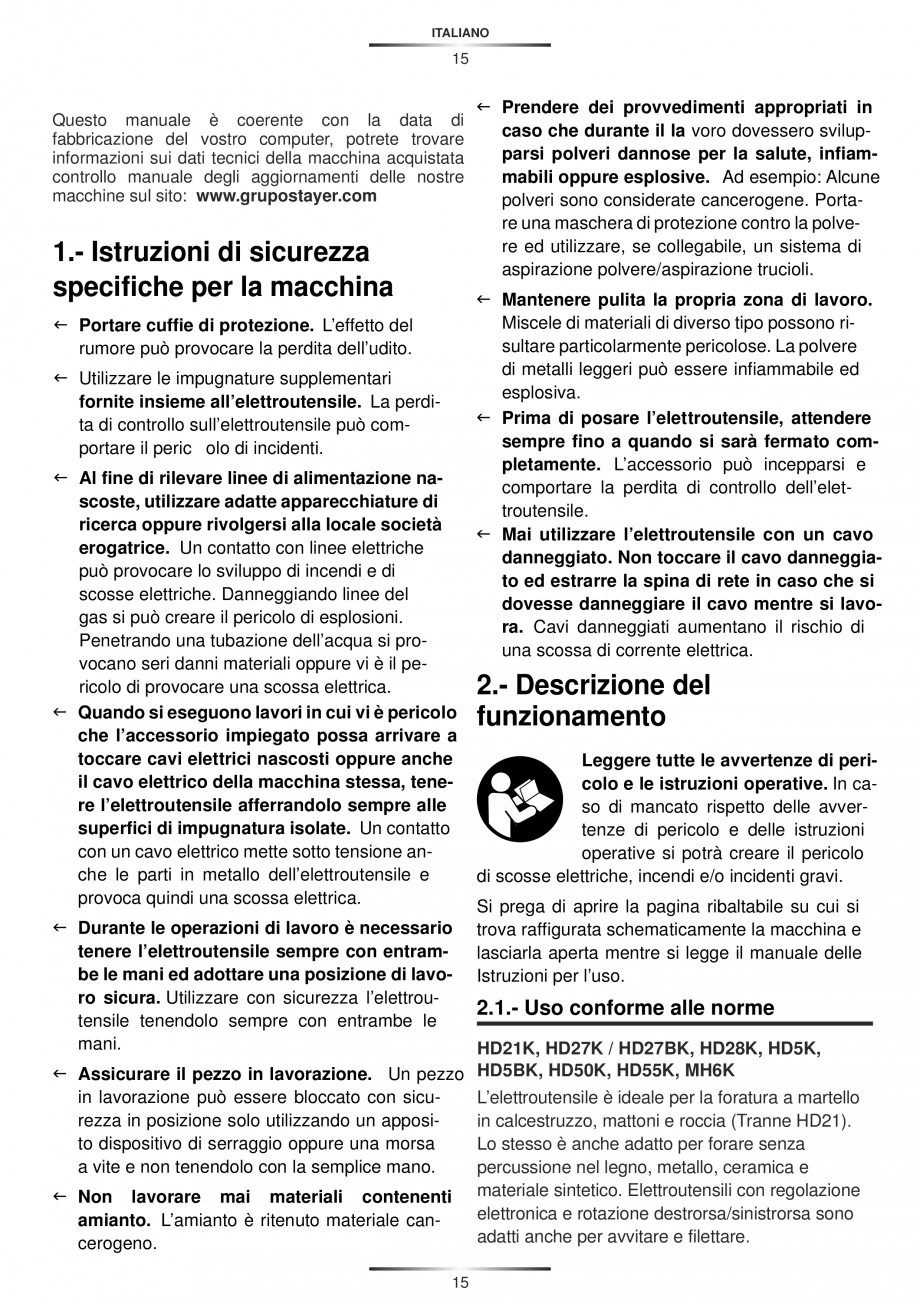 Pagina 15-Ciocan rotopercutor 810 W STAYER SDS-plus HD 27BK Instructiuni montaj, utilizare Engleza, Germana,...