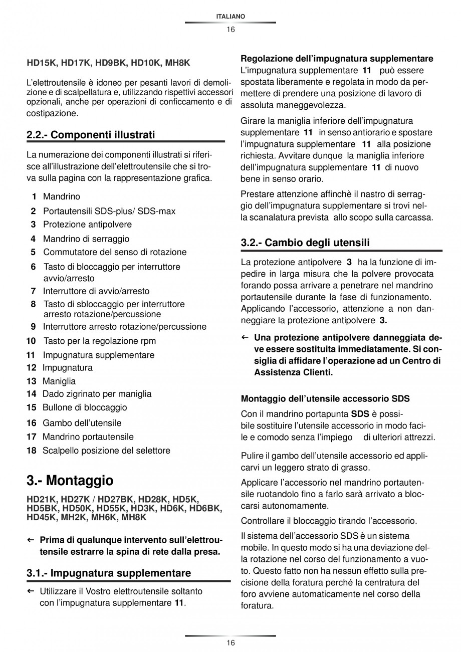 Pagina 16-Ciocan rotopercutor 810 W STAYER SDS-plus HD 27BK Instructiuni montaj, utilizare Engleza, Germana,...