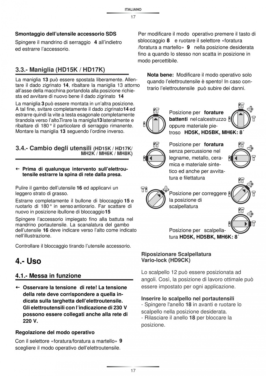 Pagina 17-Ciocan rotopercutor 810 W STAYER SDS-plus HD 27BK Instructiuni montaj, utilizare Engleza, Germana,...