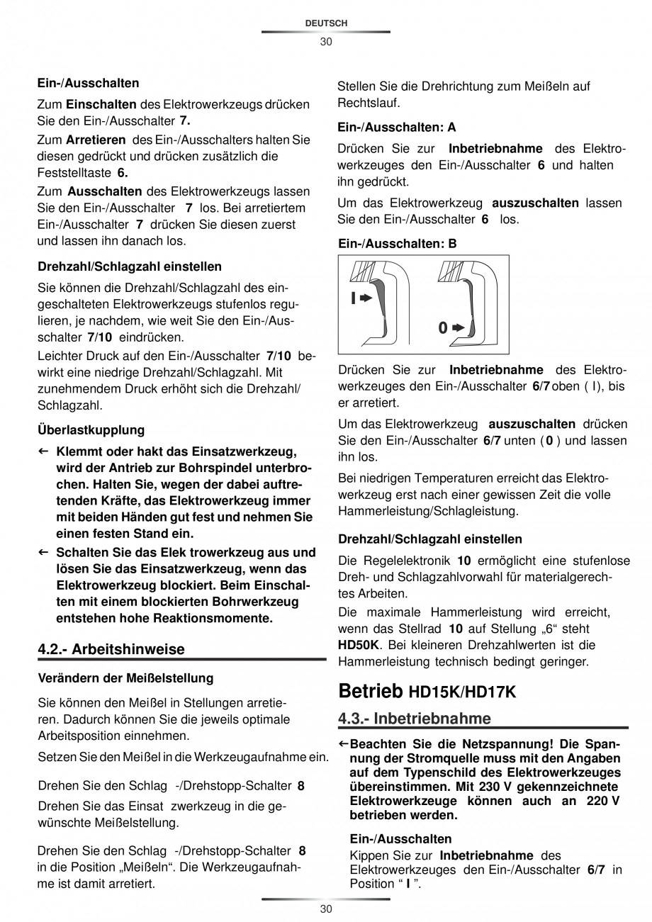 Pagina 30 - Ciocan rotopercutor 810 W STAYER SDS-plus HD 27BK Instructiuni montaj, utilizare Engleza...
