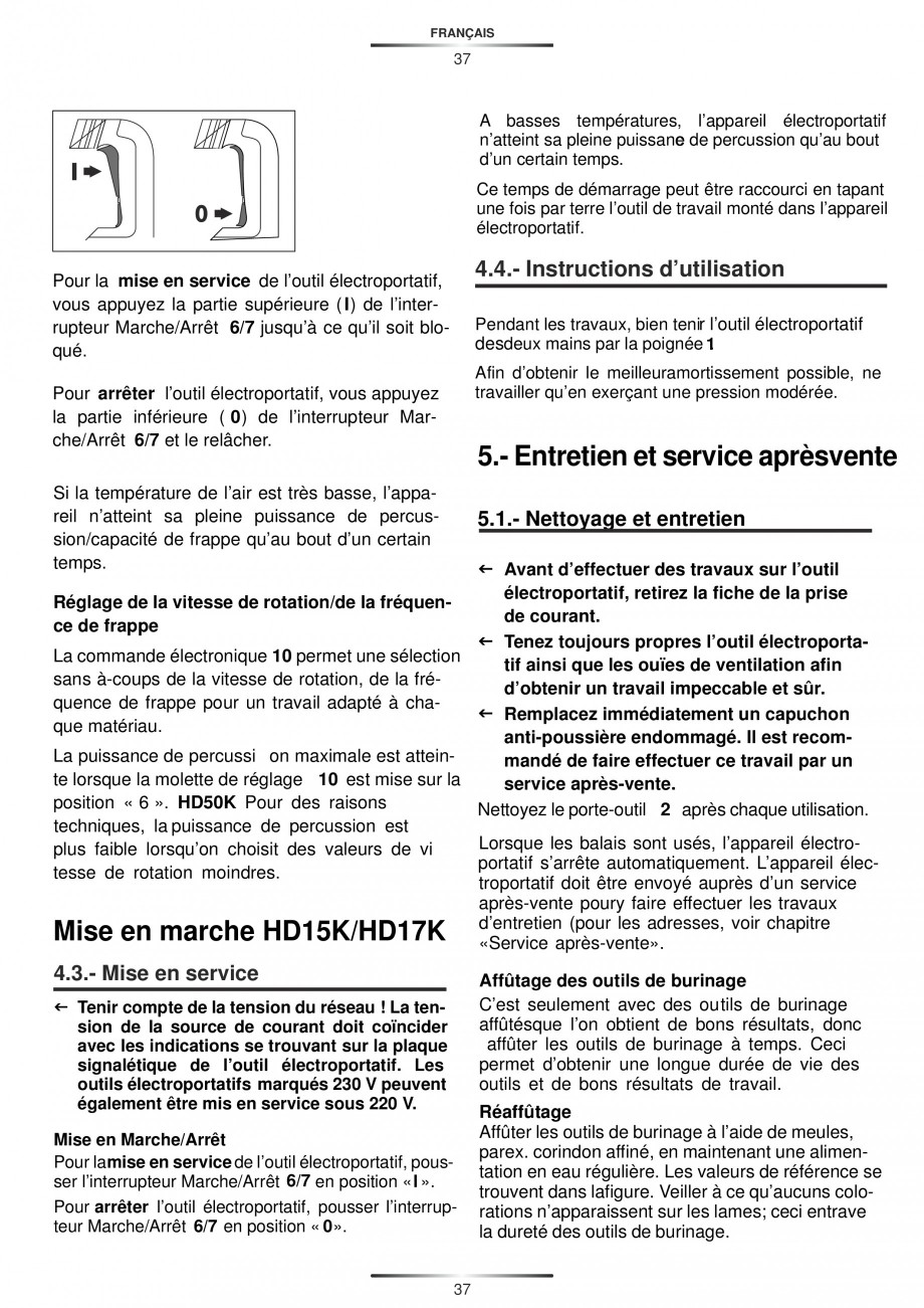 Pagina 37-Ciocan rotopercutor 1200 W STAYER SDS-max HD 55K Instructiuni montaj, utilizare Engleza, Germana,...