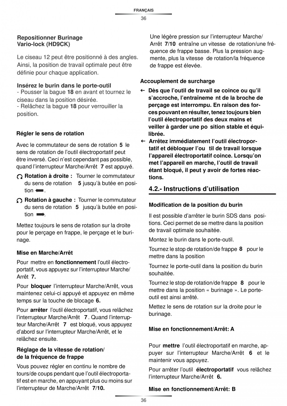 Pagina 36-Ciocan rotopercutor 1250 W STAYER SDS-plus MH 8K Instructiuni montaj, utilizare Engleza, Germana,...