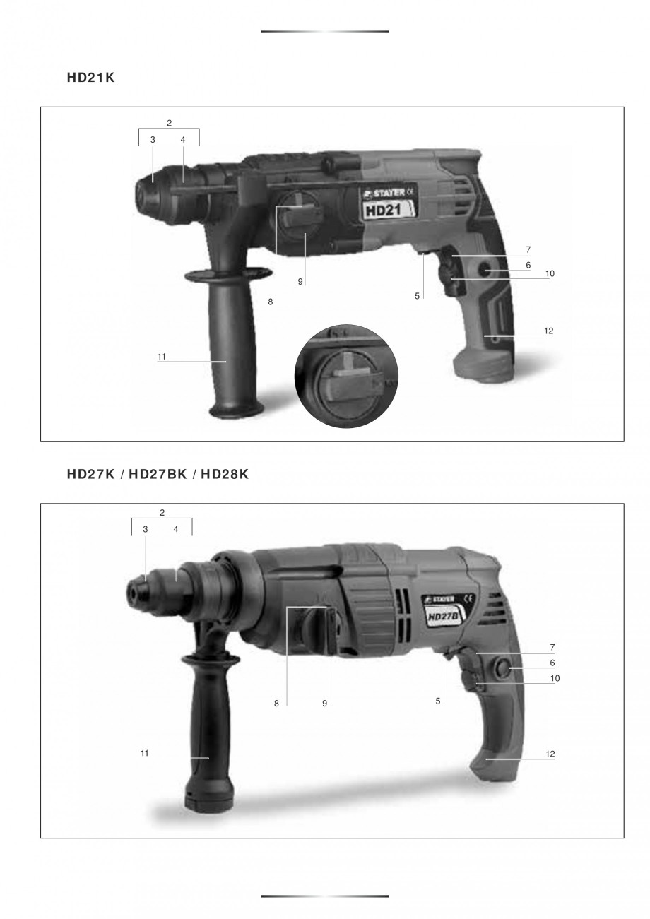 Pagina 3-Ciocan rotopercutor cu cutie STAYER SDS-max HD 50K Instructiuni montaj, utilizare Engleza, Germana, ...