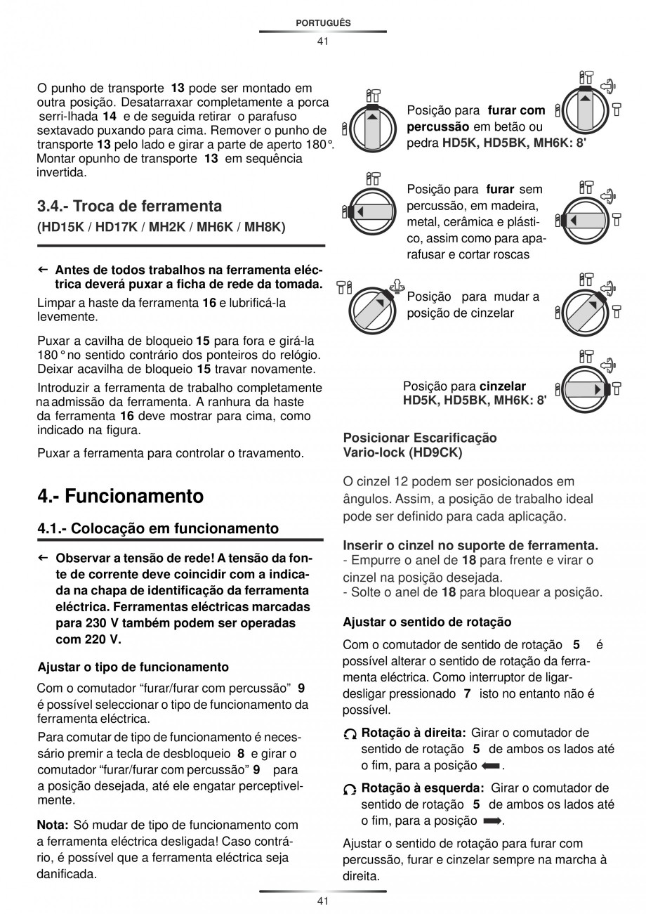 Pagina 41-Ciocan rotopercutor cu cutie STAYER SDS-max HD 50K Instructiuni montaj, utilizare Engleza, Germana, ...