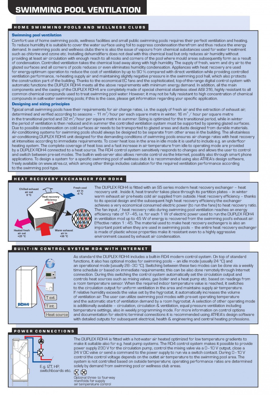 Pagina 2-Centrala de ventilatie piscine ATREA DUPLEX RDH4 Fisa tehnica Engleza  +420 483 368 112
E-mail:...