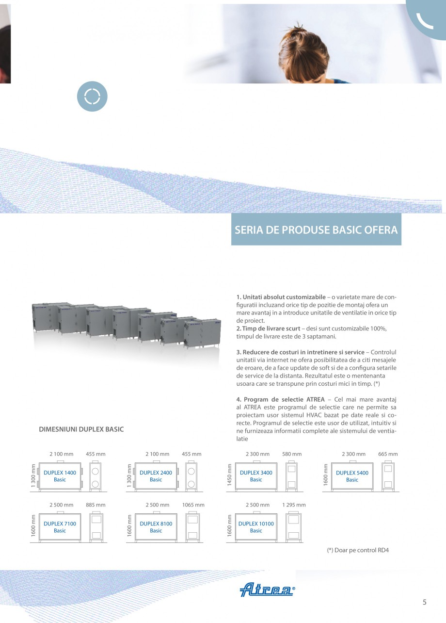 Pagina 5-Unitate de ventilatie ATREA DUPLEX BASIC Catalog, brosura Romana a WEB – ATREA furnizeaza...