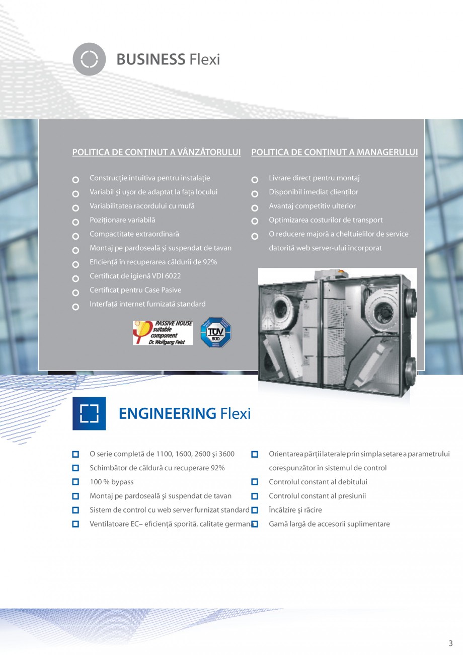Pagina 3-Unitate de ventilatie ATREA DUPLEX-S FLEXI Catalog, brosura Romana ver-ului încorporat

Eficienţă...