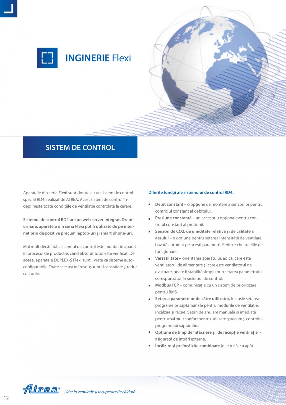 Pagina 12-Unitate de ventilatie ATREA DUPLEX-S FLEXI Catalog, brosura Romana ră cadru. Panourile PU de tip...