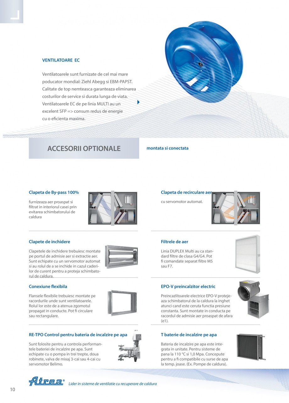 Pagina 10-Unitate de ventilatie ATREA DUPLEX MULTI-N Rooftop Catalog, brosura Romana cesorii

Clapeta de...