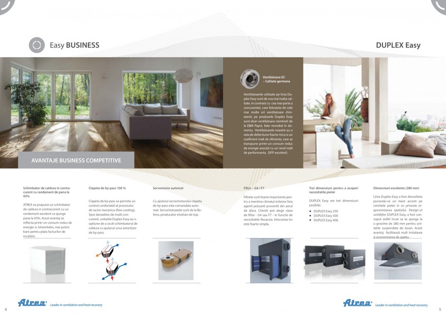 Pagina 3-Sistem de ventilatie cu recuperare de caldura - Linia Rezidentiala ATREA DUPLEX EASY Fisa tehnica...