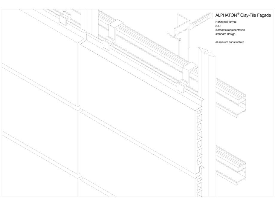 Pagina 1-CAD-DWG Placaje ceramice pentru fatada - Montaj orizontal - Vedere izometrica MOEDING Detaliu de...