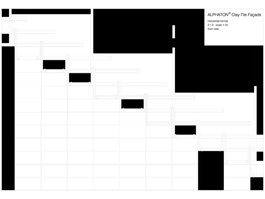 Pagina 1-CAD-DWG Placaje ceramice pentru fatada - Montaj orizontal - Vedere din fata MOEDING Detaliu de...