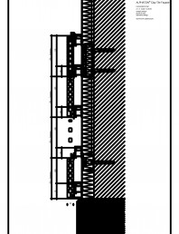 Placaje ceramice pentru fatada - Montaj orizontal pe structura de aluminiu - Sectiune verticala