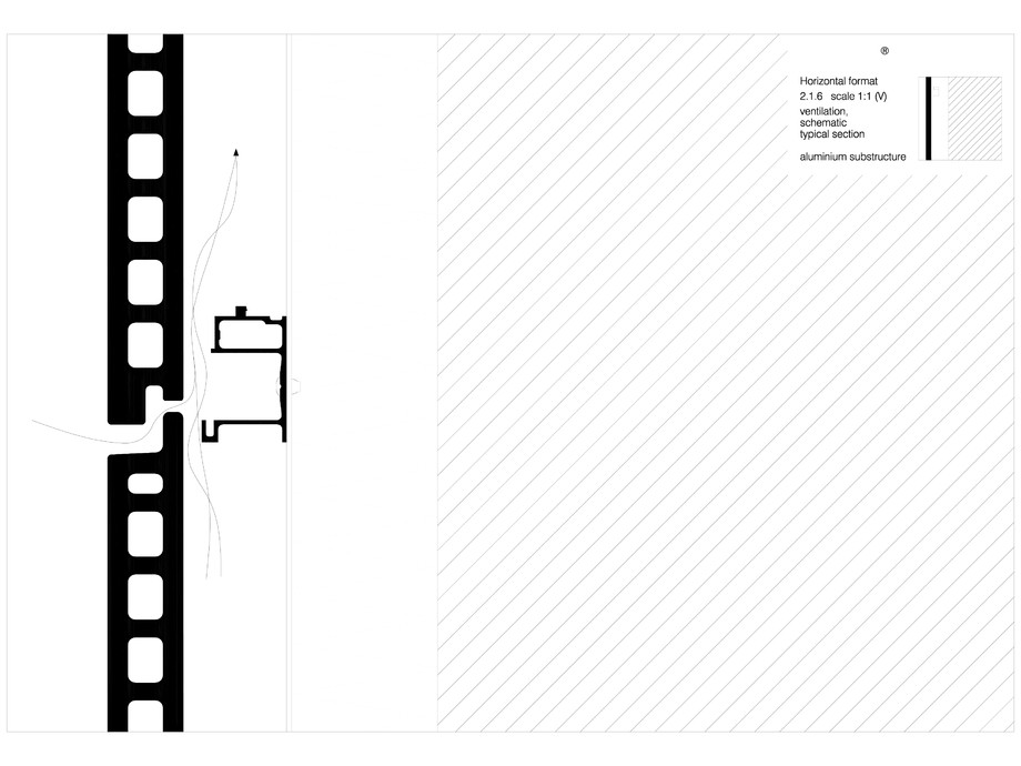 Pagina 1-CAD-DWG Placaje ceramice pentru fatada - Montaj orizontal pe structura de aluminiu - Sectiune...