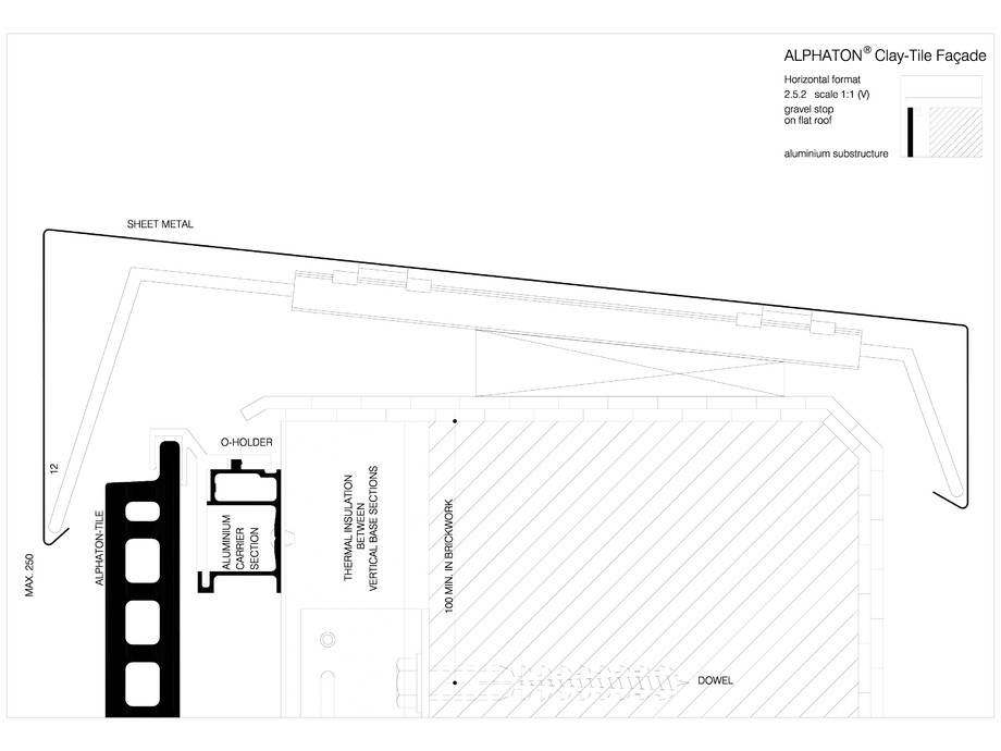 Pagina 1-CAD-DWG Placaje ceramice pentru fatada - Montaj orizontal pe structura de aluminiu - Sectiune...