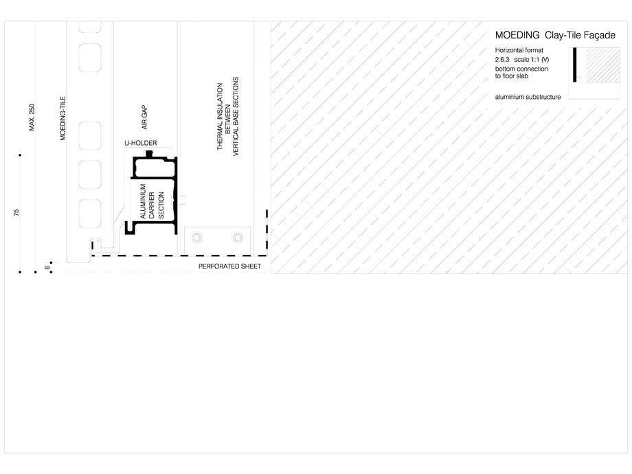 Pagina 1-CAD-DWG Placaje ceramice pentru fatada - Montaj orizontal pe structura de aluminiu - Sectiunea...
