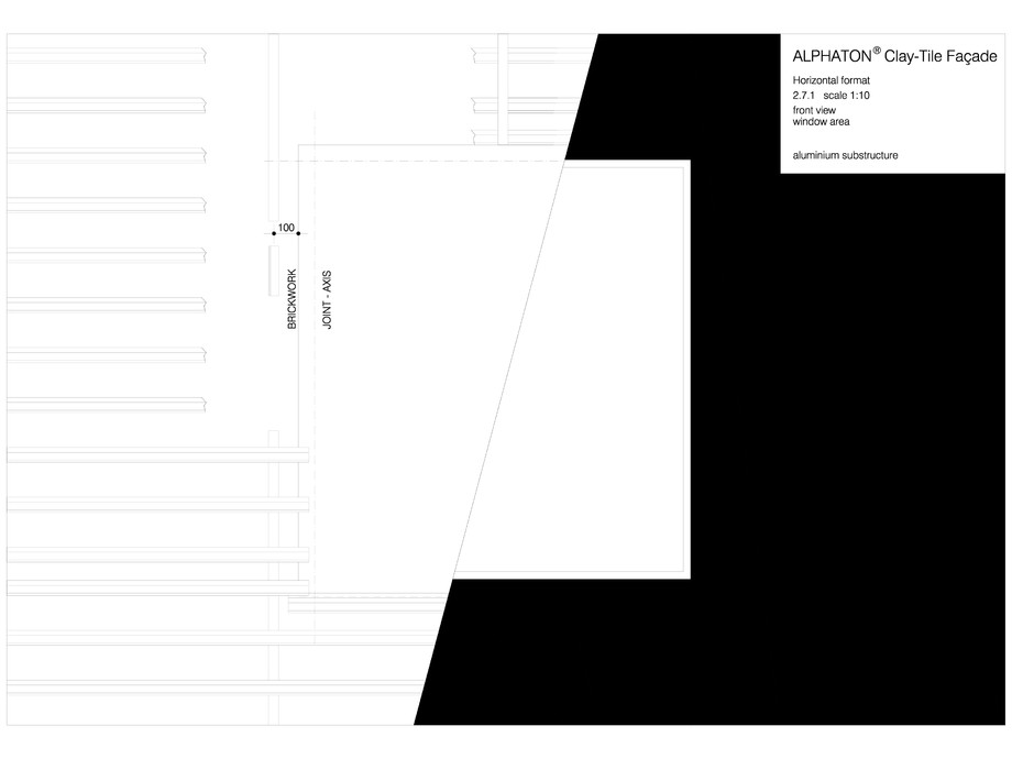 Pagina 1-CAD-DWG Placaje ceramice pentru fatada - Montaj orizontal pe structura de aluminiu - Vedere din fata...