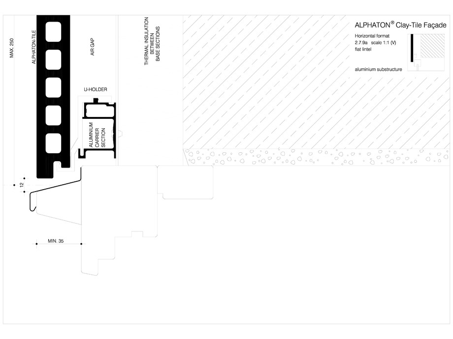 Pagina 1-CAD-DWG Placaje ceramice pentru fatada - Montaj orizontal pe structura de aluminiu - Sectiune...