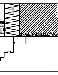 Placaje ceramice pentru fatada - Montaj orizontal pe structura de aluminiu - Sectiune verticala detaliu de