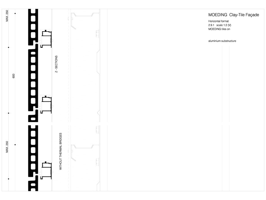 Pagina 1-CAD-DWG Placaje ceramice pentru fatada - Montaj orizontal pe structura de aluminiu - Sectiune...
