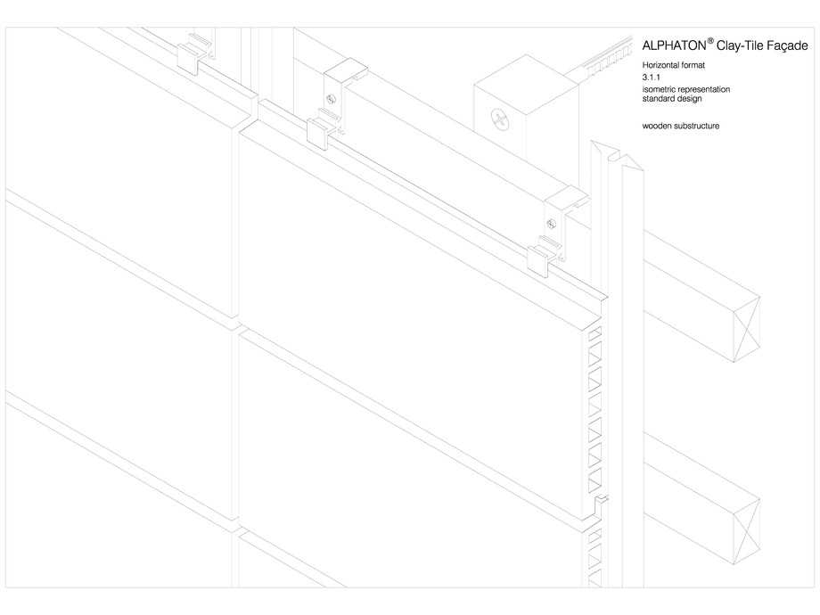 Pagina 1-CAD-DWG Placaje ceramice pentru fatada - Montaj orizontal pe structura de lemn - Vedere izometrica...