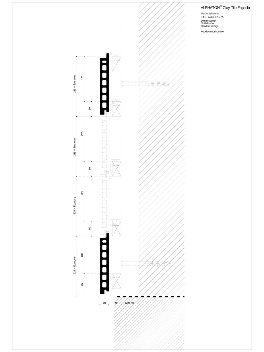 Pagina 1-CAD-DWG Placaje ceramice pentru fatada - Montaj orizontal pe structura de lemn - Sectiune verticala ...