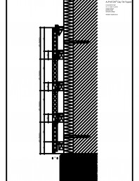 Placaje ceramice pentru fatada - Montaj orizontal pe structura de lemn - Sectiune verticala