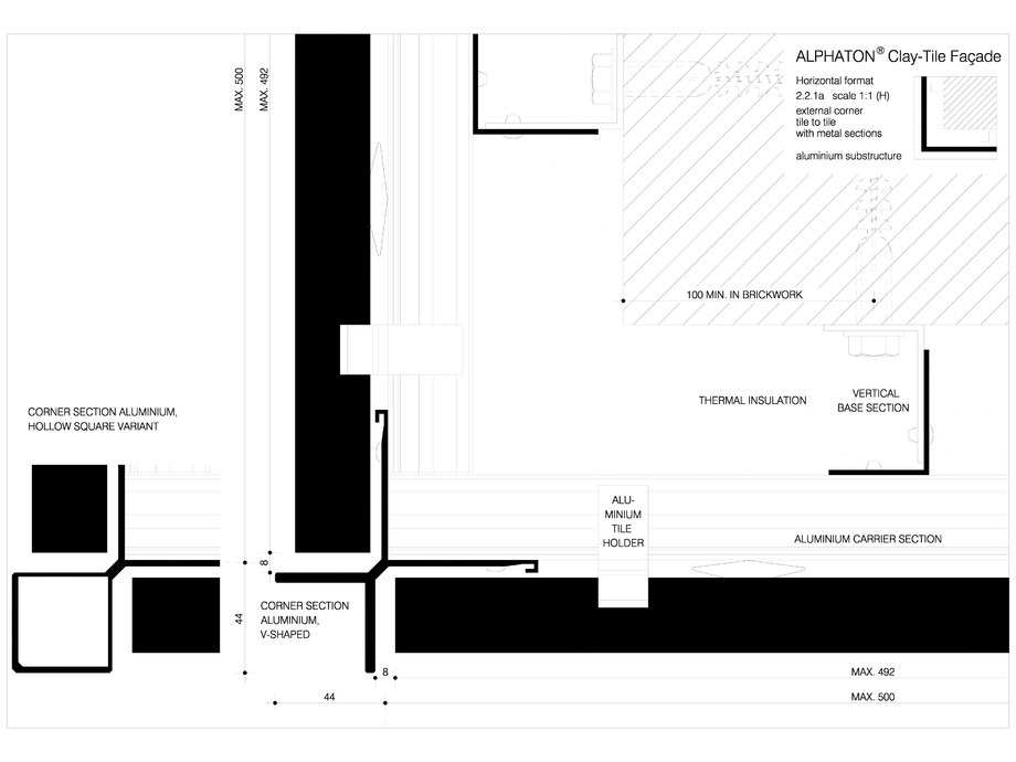 Pagina 1-CAD-DWG Placaje ceramice pentru fatada - Montaj pe structura de aluminiu - Detaliu colt exterior...