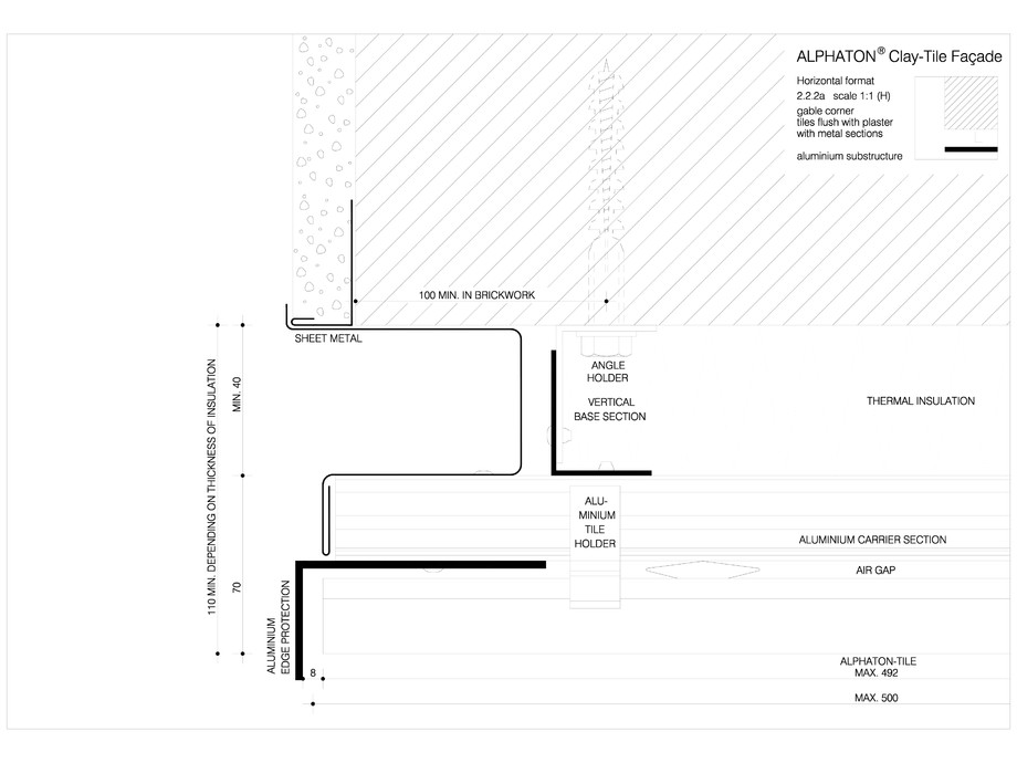 Pagina 1-CAD-DWG Placaje ceramice pentru fatada - Montaj orizontal pe structura de aluminiu - Detaliu de colt...